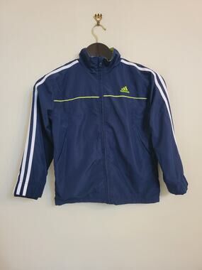 Adidas Boy's Navy Blue Windbreaker Light Jacket Sz 7